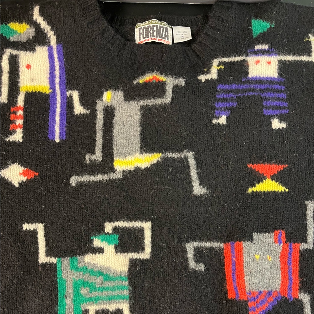 Vintage 80’s/90’s Forenza wool sweater abstract memphis style